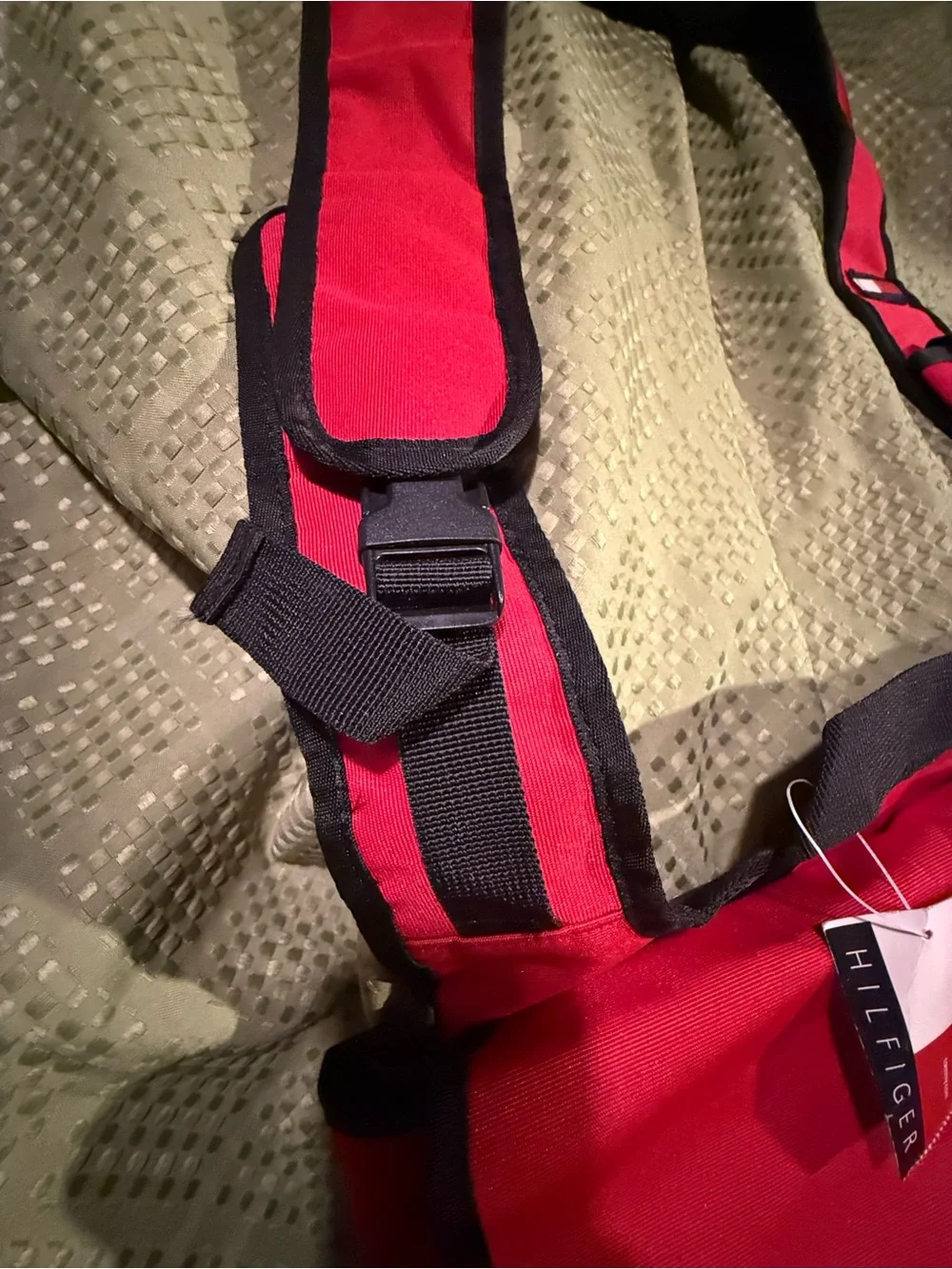 Tommy Hilfiger Red Messenger Bag with Black Trim